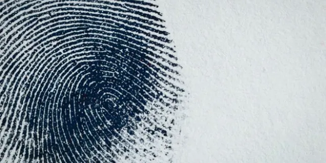 Black and white image of a fingerprint